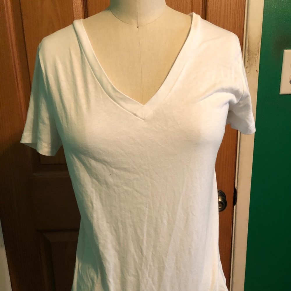 White V-neck